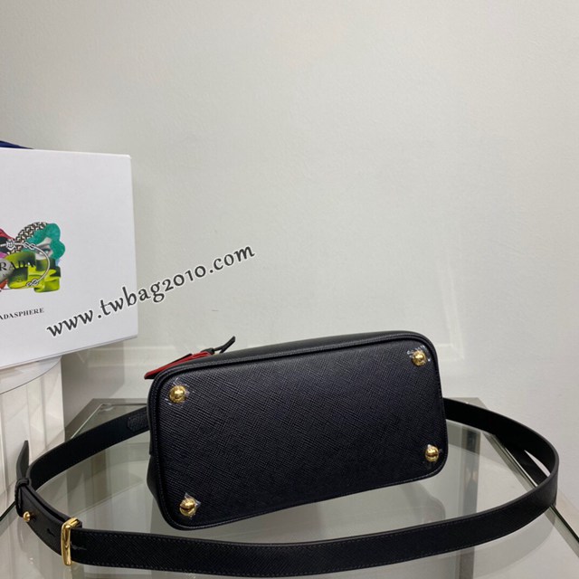 Prada專櫃新款迷你號DoubleBagmini號購物袋 1BG443 普拉達粗十字紋牛皮手提女包 csp1101